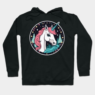 Unicorn Christmas Drawing Hoodie